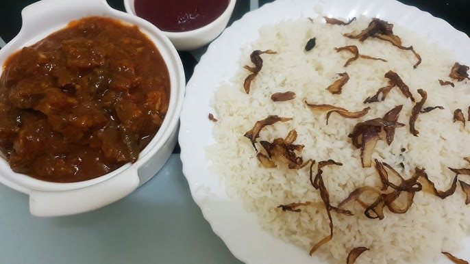 Ghee Rice and Beef Stew